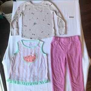 Garanimals and Carter’s Toddler Girls Bundle of Tees and Pants size 3T 4T Pink